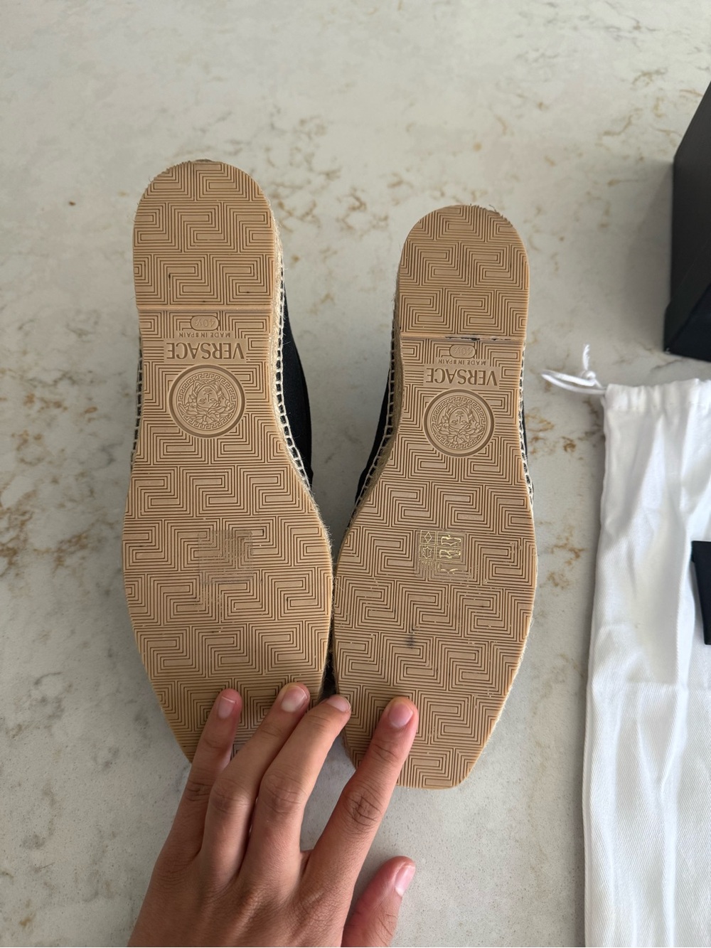 Versace Black Canvas Espadrille Flats with Medusa Emblem *Authentic* - Picture 6 of 6